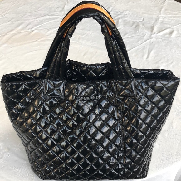 mz wallace medium metro tote black lacquer